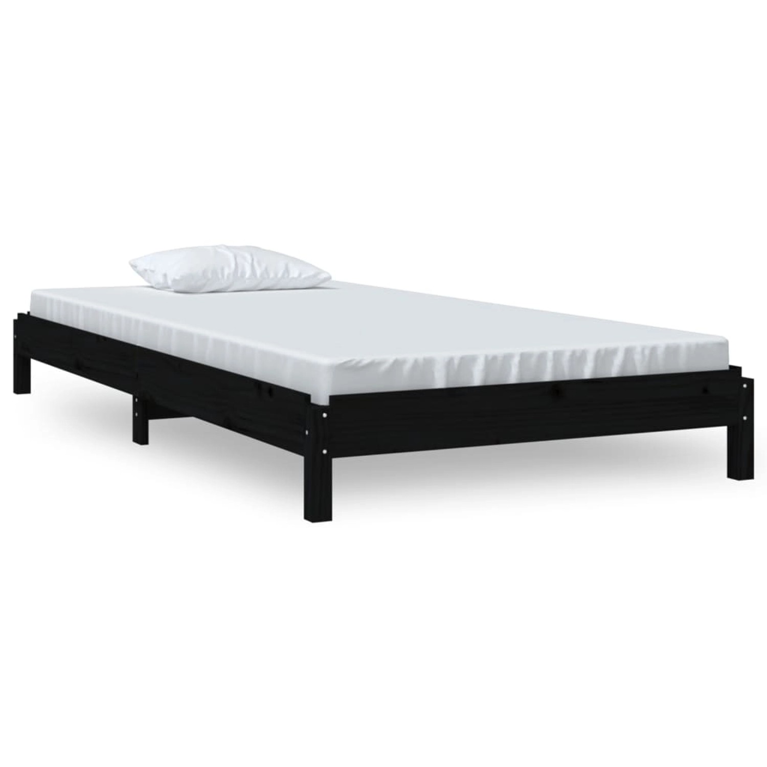 vidaXL Stapelbett Schwarz 90x190 cm Massivholz Kiefer1279921 günstig online kaufen