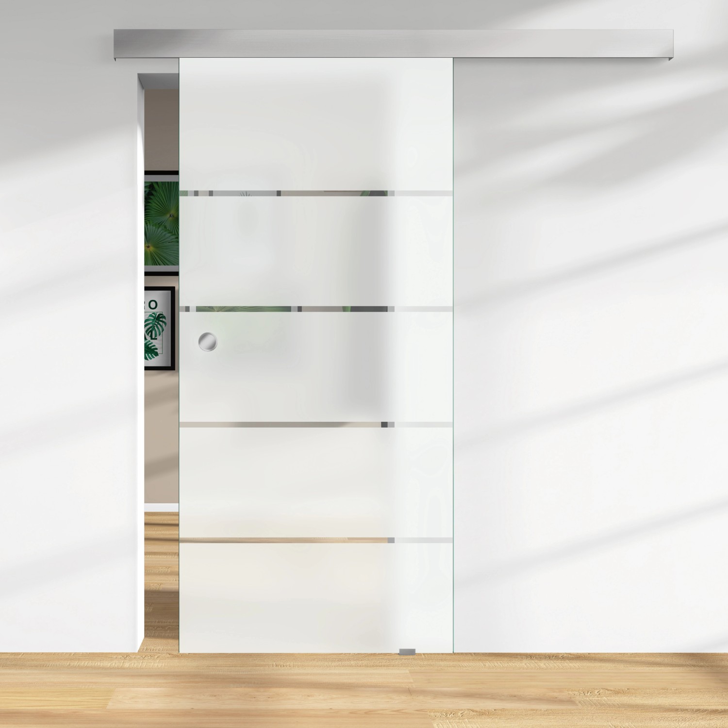 Glasschiebetür Weißglas Siebdruck S36/15  8 mm ESG - Maßanfertigung günstig online kaufen