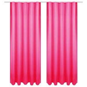 Blickdichter Dekoschal Ellen, 2er-Pack, 140x245 cm, Pink, mit Universalband für Fenstervorhänge.