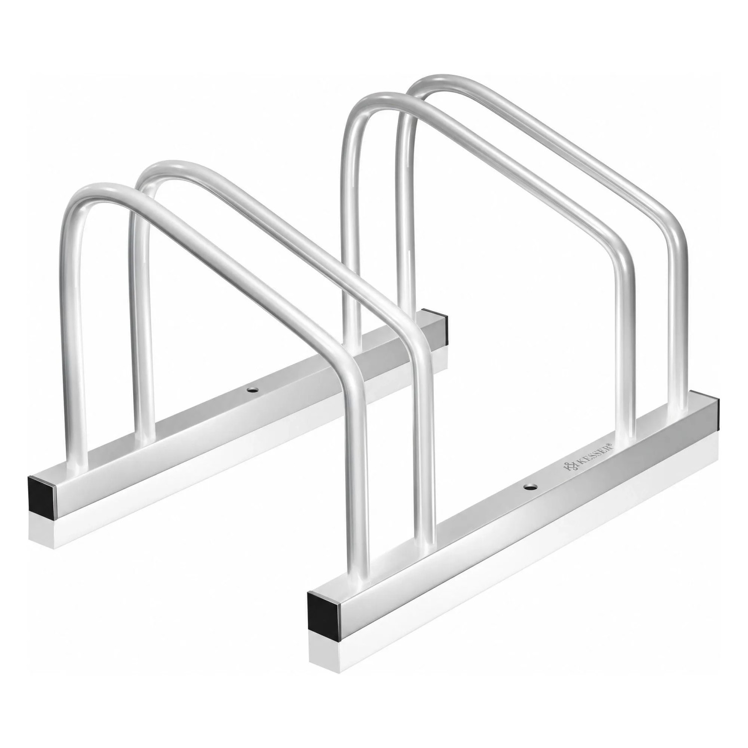 KESSER Fahrradständer mit Parkschild Boden und Wand Silber für 2 Fahrräder