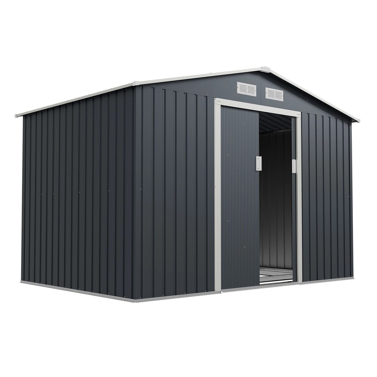 Juskys Metall Geräteschuppen Gerätehaus XL mit Satteldach in Anthrazit günstig online kaufen