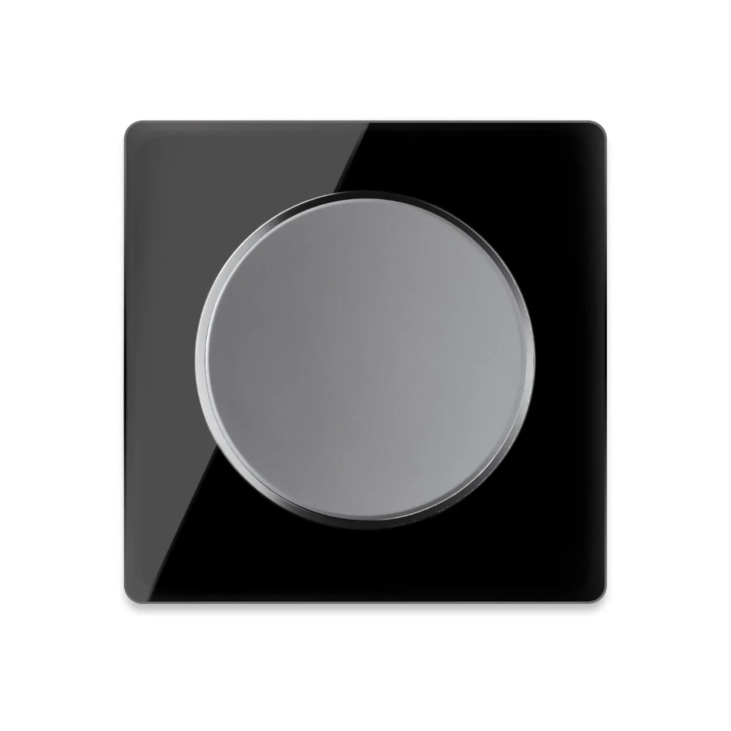 OneKeyElectro Lichtschalter Grau mit Glas Abdeckrahmen Schwarz