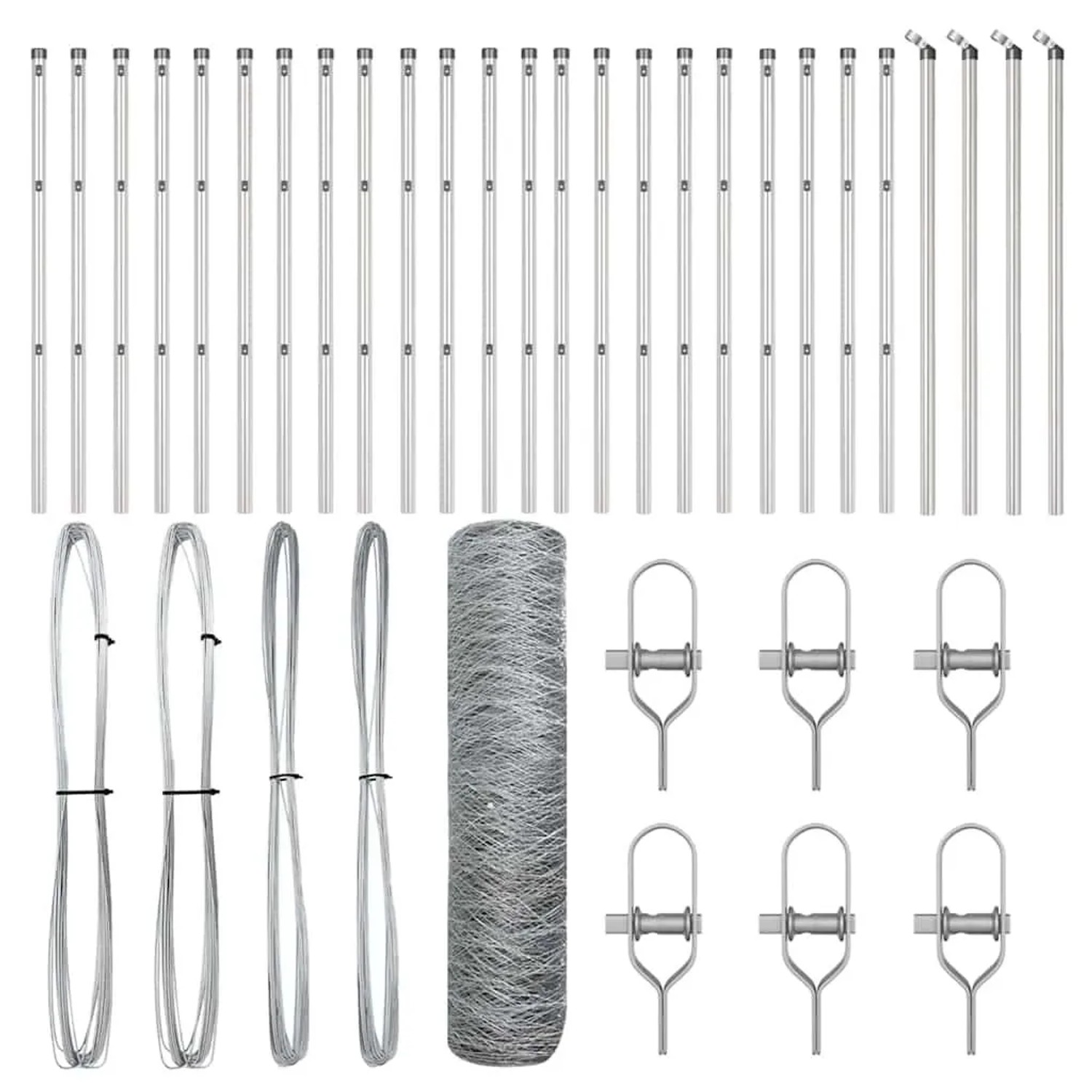 vidaXL Zaunpfosten Silber 50 x 0,5 m 50 mm Netz Stahl 3352981 günstig online kaufen