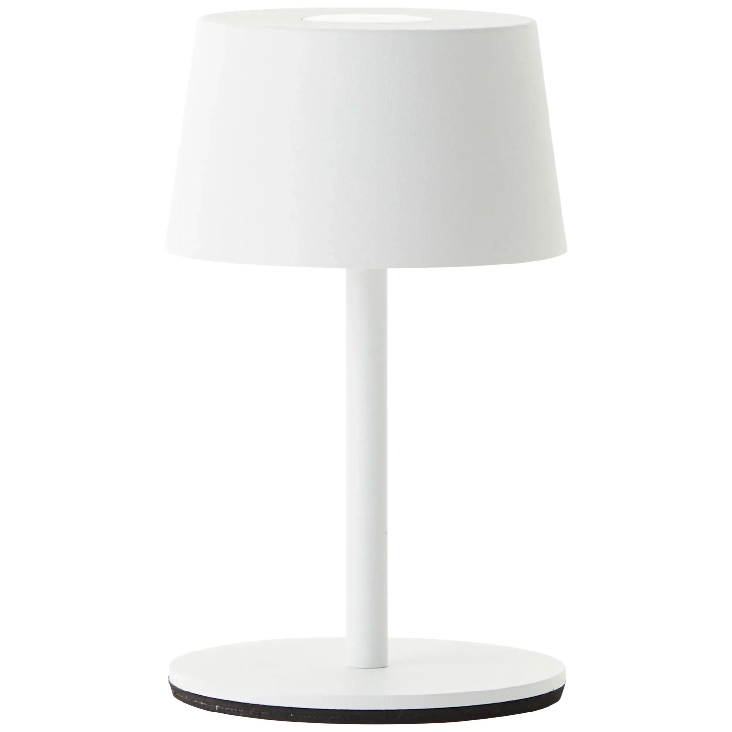 Weiße Akku-Tischleuchte Jona von Brilliant, 25 cm, für Innen & Außen. Dekoleuchte mit Touchdimmer.