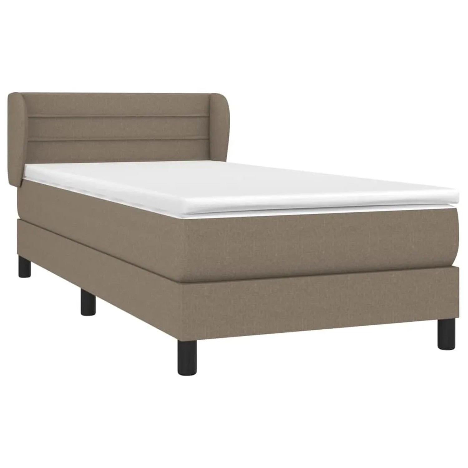 vidaXL Boxspringbett mit Matratze Taupe 100x200 cm Stoff 3126305 günstig online kaufen
