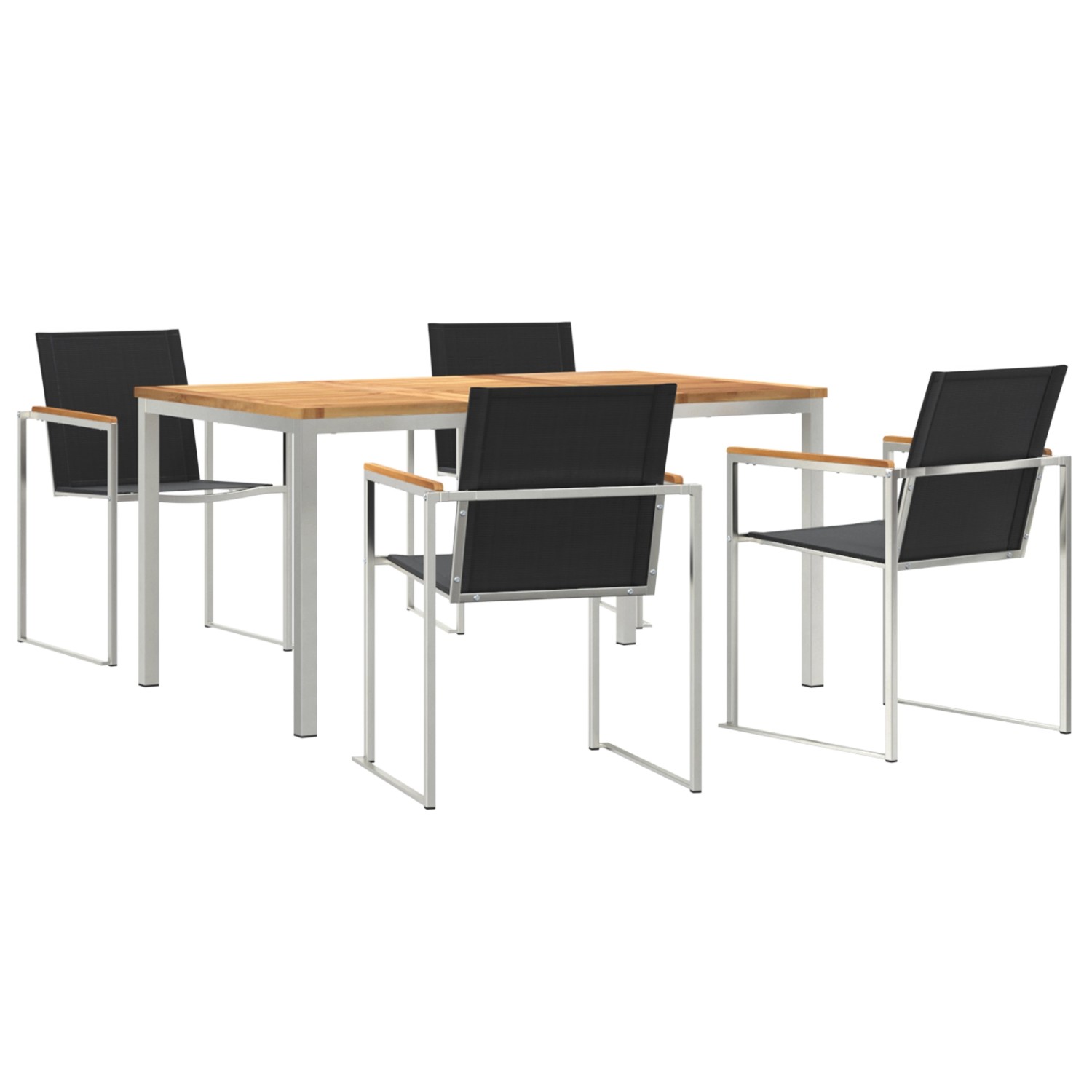 vidaXL 5-Teiliges Garten Esszimmer Set Massivholz Teak 3334831 günstig online kaufen