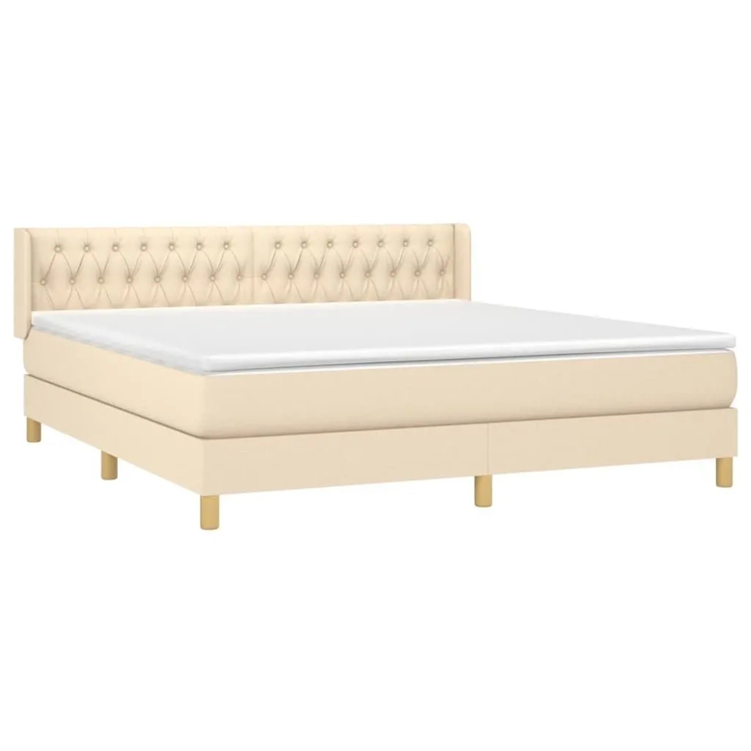 vidaXL Boxspringbett mit Matratze Creme 180x200 cm Stoff 3130534 günstig online kaufen