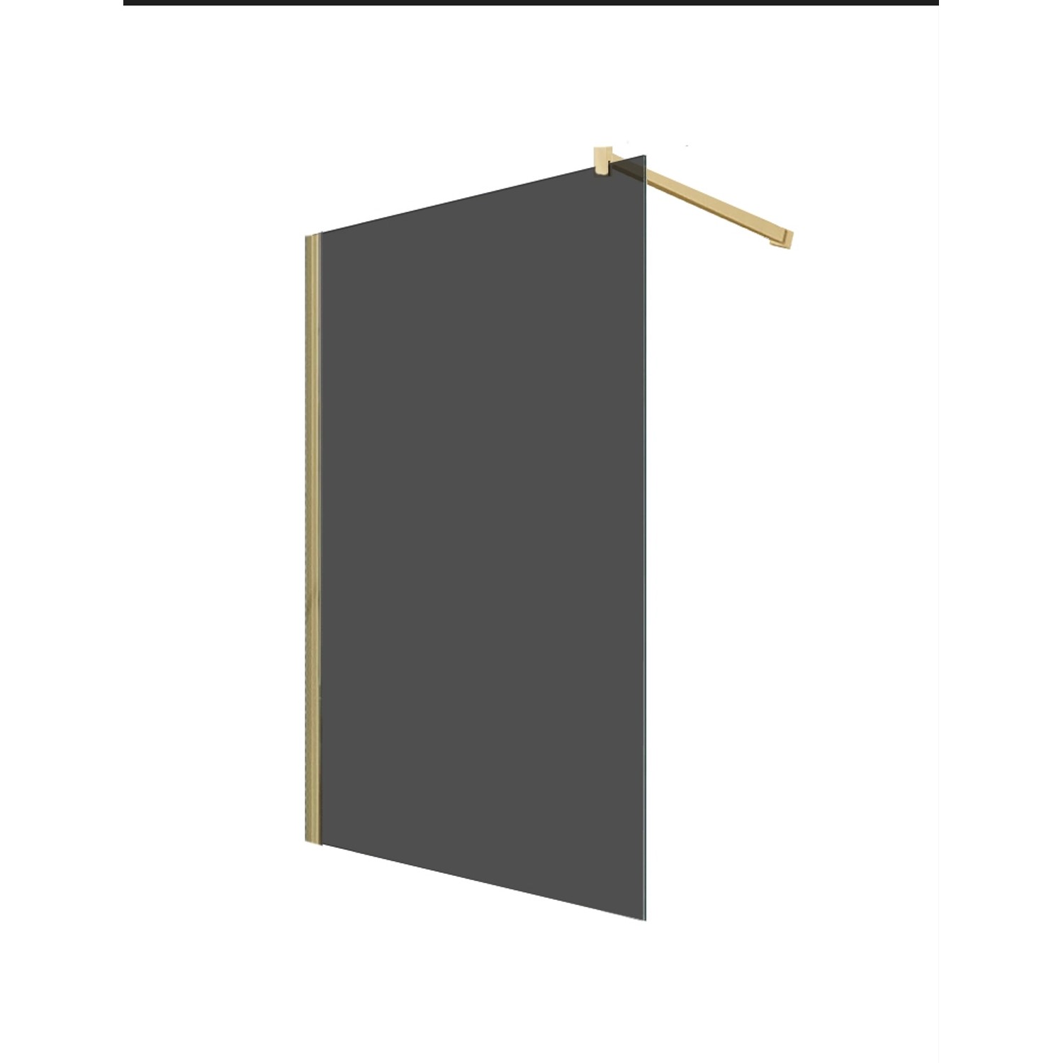 Glaszentrum Hagen 120x200cm Walk in Duschwand Grauglas - Gold Profil günstig online kaufen