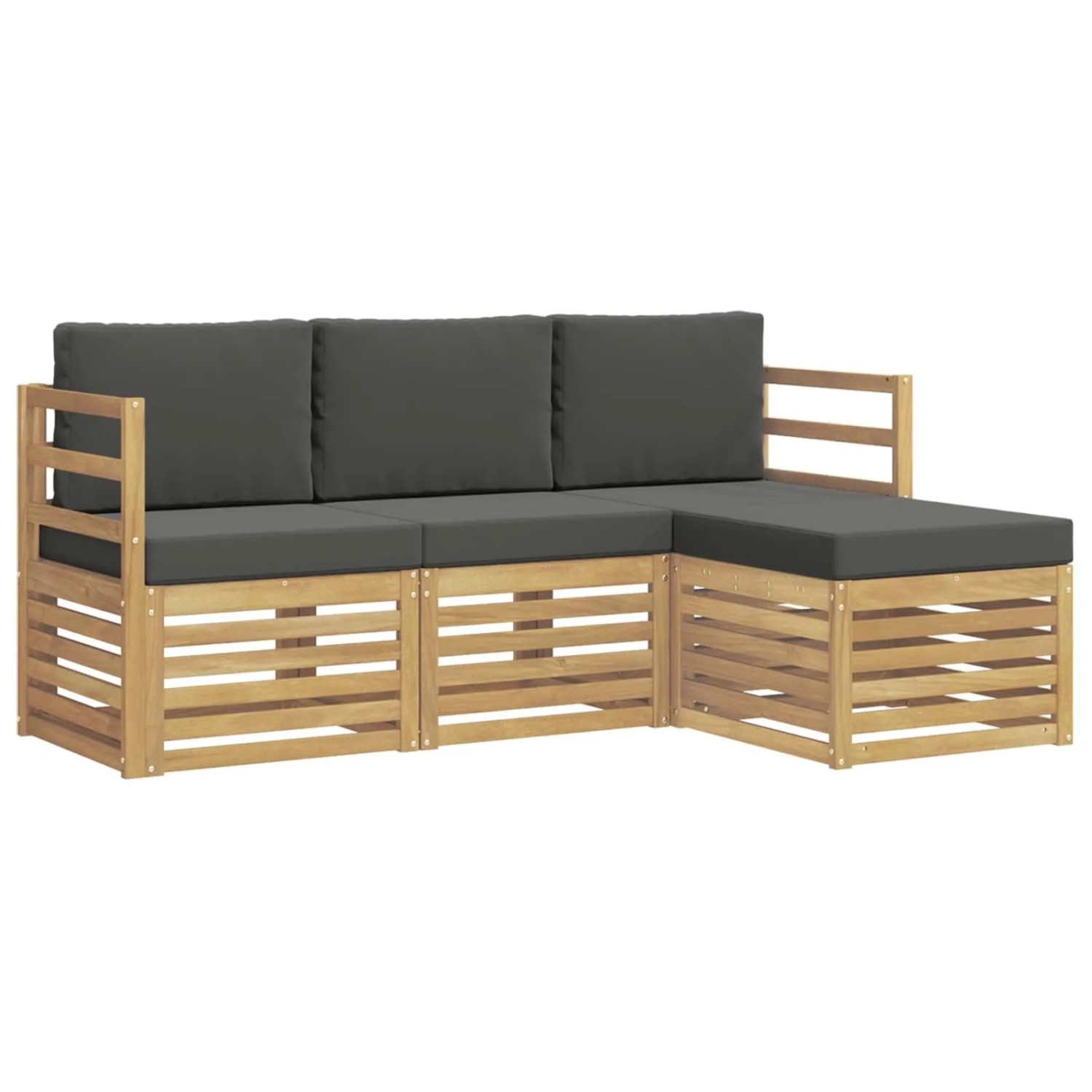vidaXL Outdoor-Sofagarnitur 4-Tlg Weiß und Anthrazit 3391617