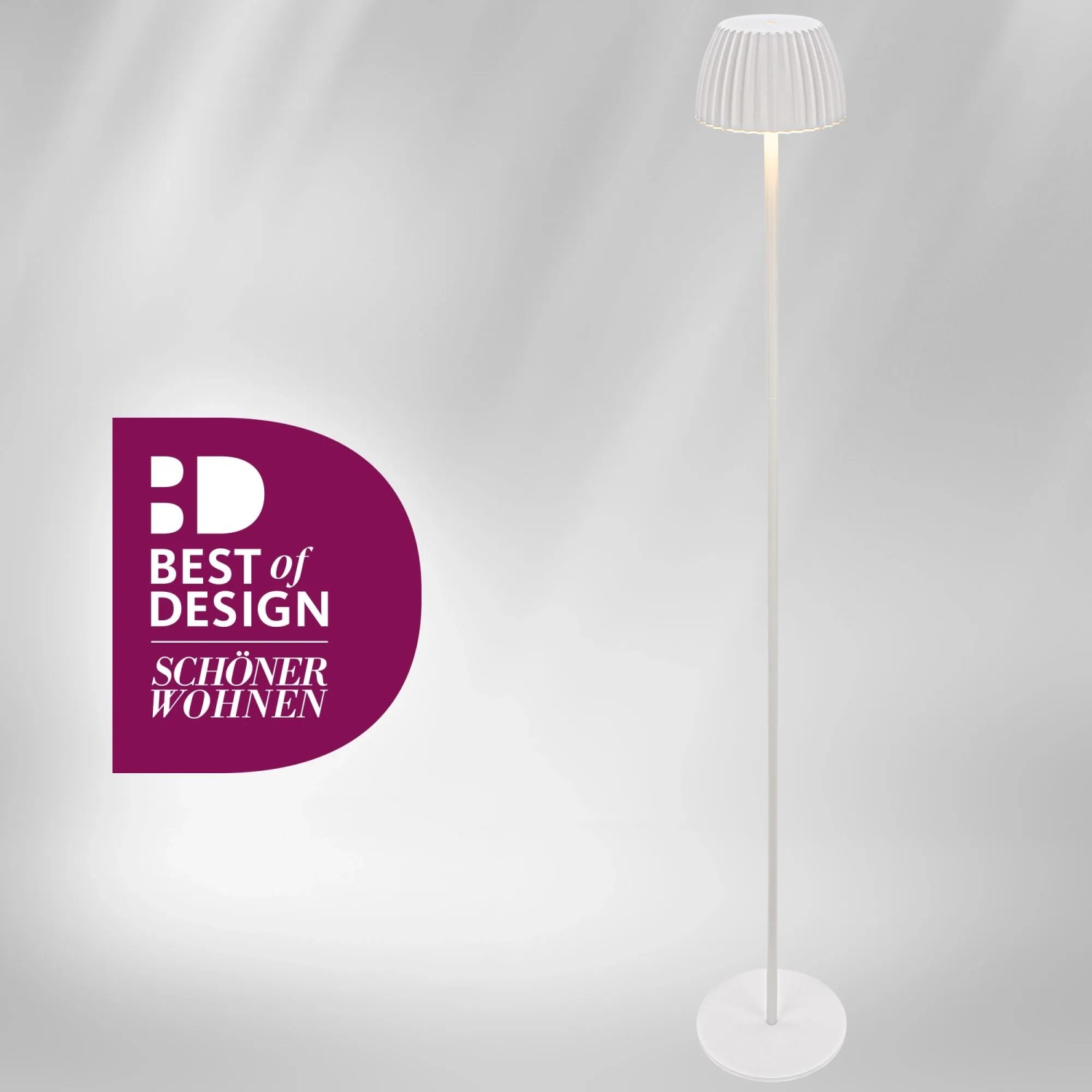 Brilo Akku-Stehleuchte Riffle Dimmbar Touch Lichtkante Weiß_10