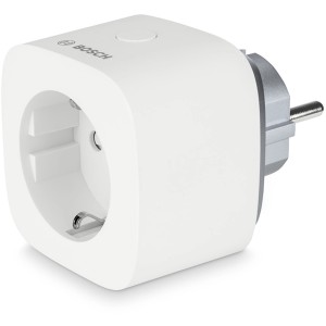 Bosch Smart Home Zwischenstecker Kompakt, weiße Funksteckdose für Hausautomation.