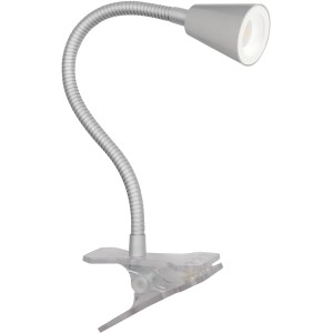 Anthrazitfarbene LED-Klemmleuchte by jedi mit flexiblem Arm.