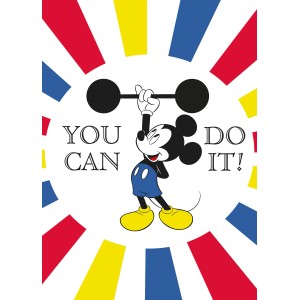 Komar Wandbild: Mickey Mouse beim Gewichtheben, Motiv "Do it", 50x70 cm.