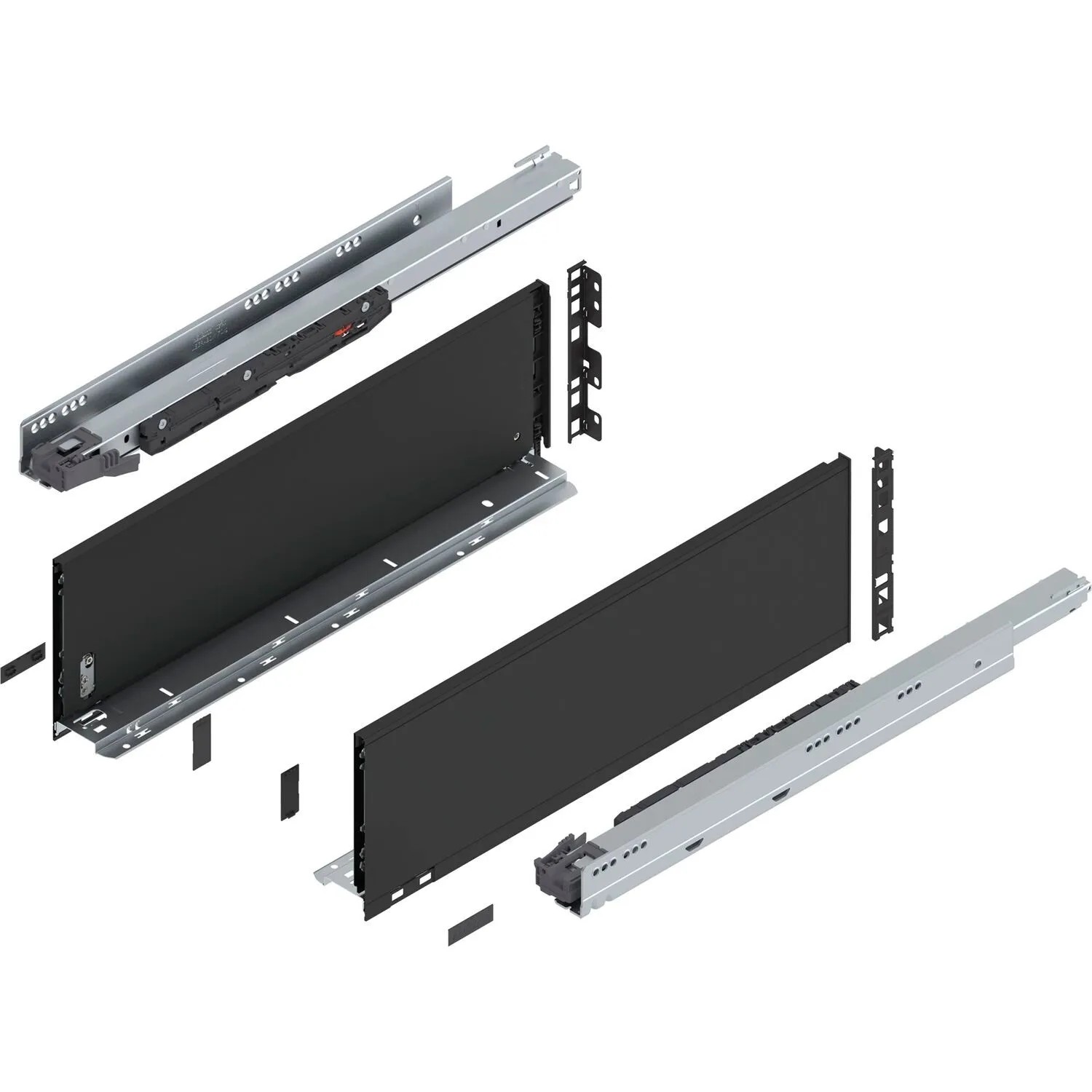 Blum Legrabox Pure Set Höhe C Tip-On Vollauszug 550 mm 70 kg Carbonschwarz 1 Paar
