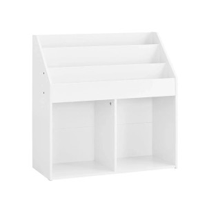 SoBuy Bücherregal mit 3 Ablagefächern und 2 Offenen Fächern Kinderregal Weiß 68x68x30cm KMB01-II-W