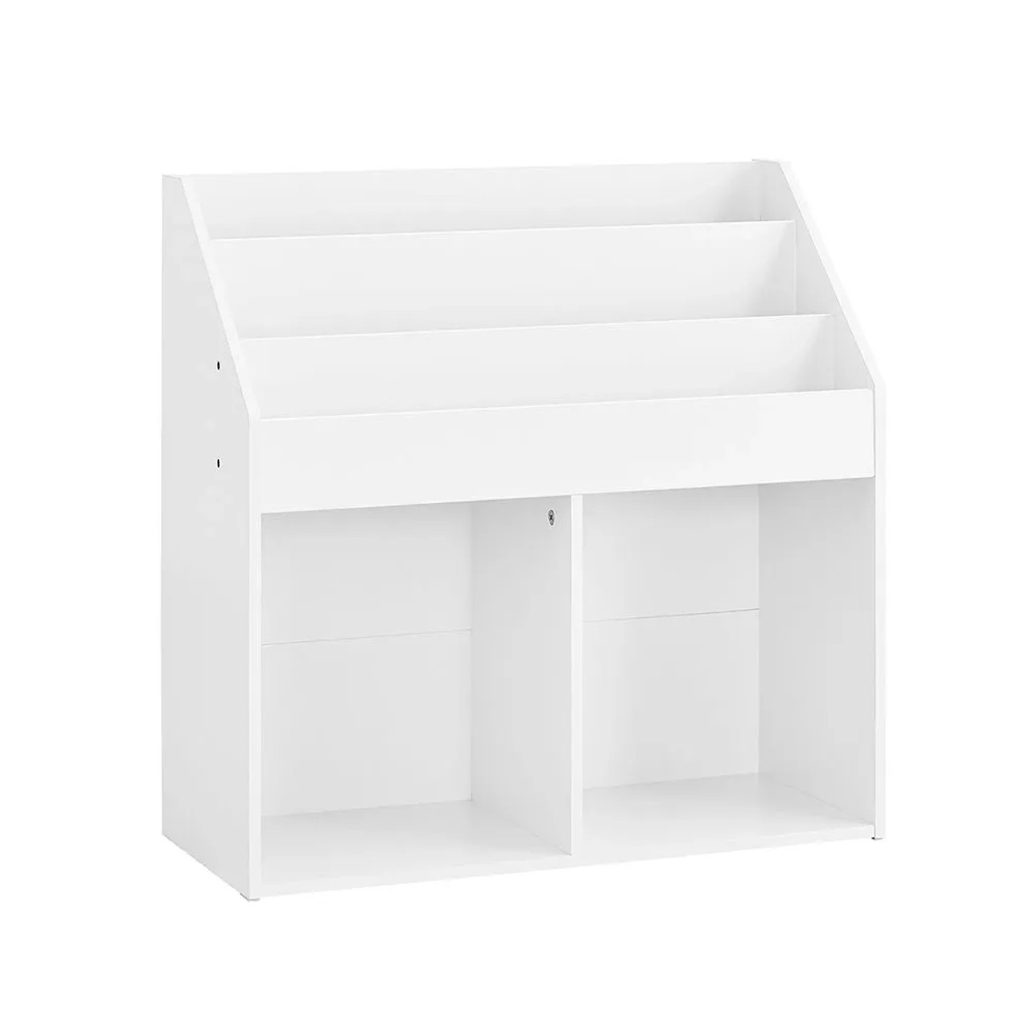 SoBuy Bücherregal mit 3 Ablagefächern und 2 Offenen Fächern Kinderregal Weiß 68x68x30cm KMB01-II-W