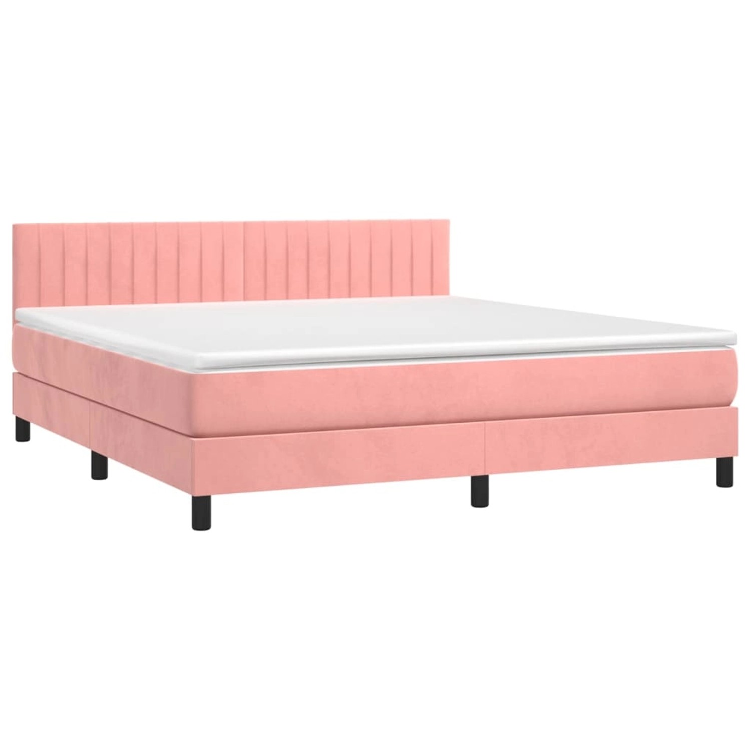 vidaXL Boxspringbett mit Matratze & LED Rosa 180x200 cm Samt 3134542 günstig online kaufen