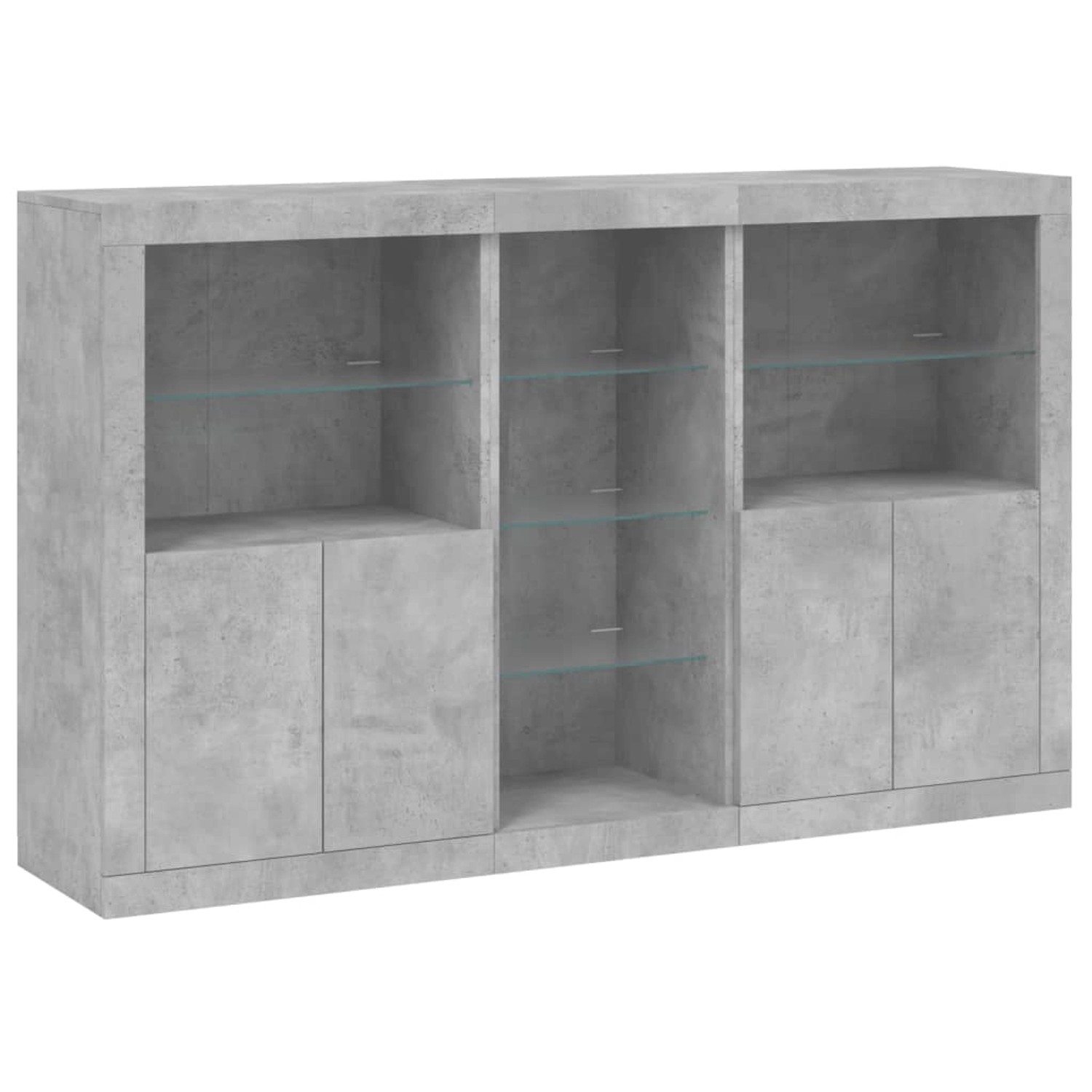 vidaXL Sideboard mit LED-Leuchten Betongrau 162x37x100 cm 3209173 günstig online kaufen