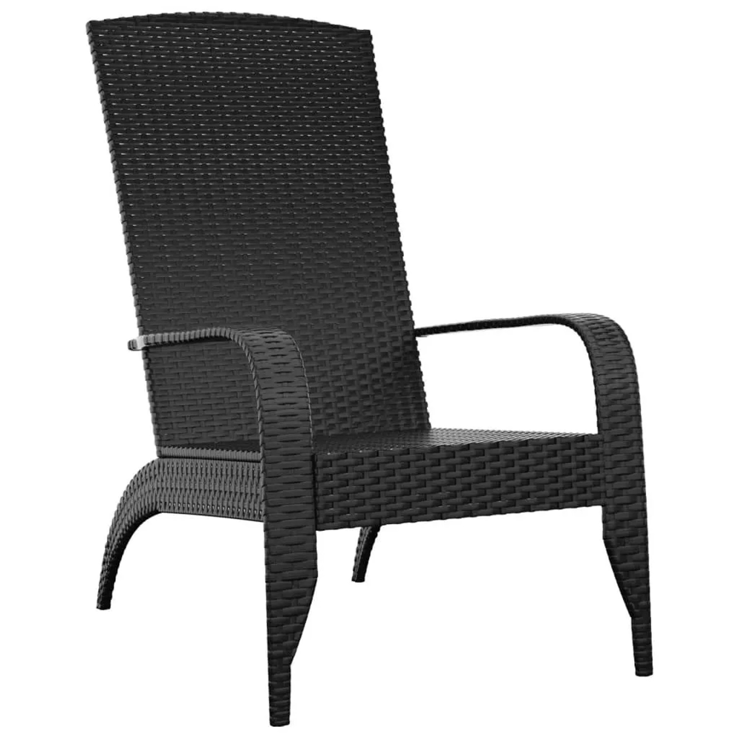 Furnicato Adirondack-gartenstuhl Schwarz Poly Rattan