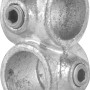 Kreuzstück, 90°, silber verzinkt, Ø 2,7 cm für Stahlrohr-Möbelbau.