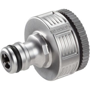 Gardena Premium Hahnverbinder 33,3 mm (G 1'') aus Metall für Gartenschlauchanschluss.