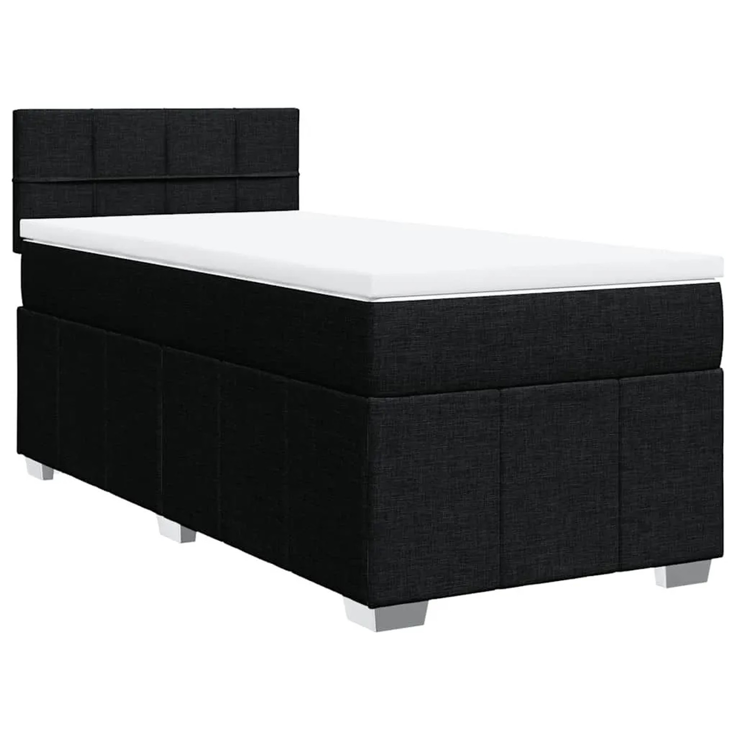 vidaXL Boxspringbett mit Matratze Schwarz 80x200 cm Stoff 3286897 günstig online kaufen