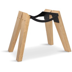 Aduro Eichenholzständer für Bioethanol-Ofen, vierbeiniger Ständer mit schwarzer Halterung.