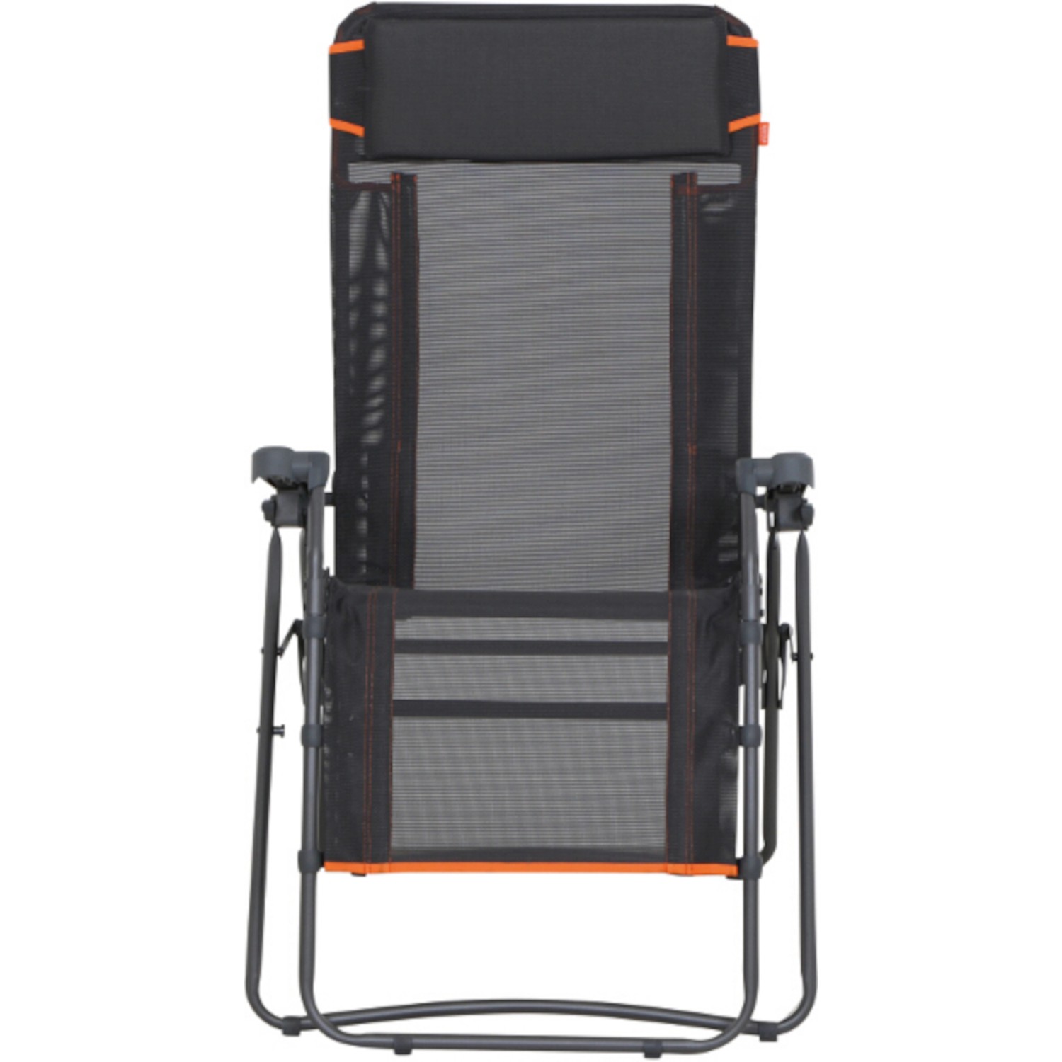 Siena Garden Campingstuhl Relax Comfort, anthrazitfarben, mit hoher Rückenlehne und Armlehnen.