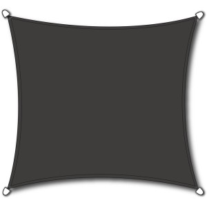 Quadratisches, graues Sonnensegel Solino von Siena Garden, 3,6x3,6m, mit Befestigungsösen.