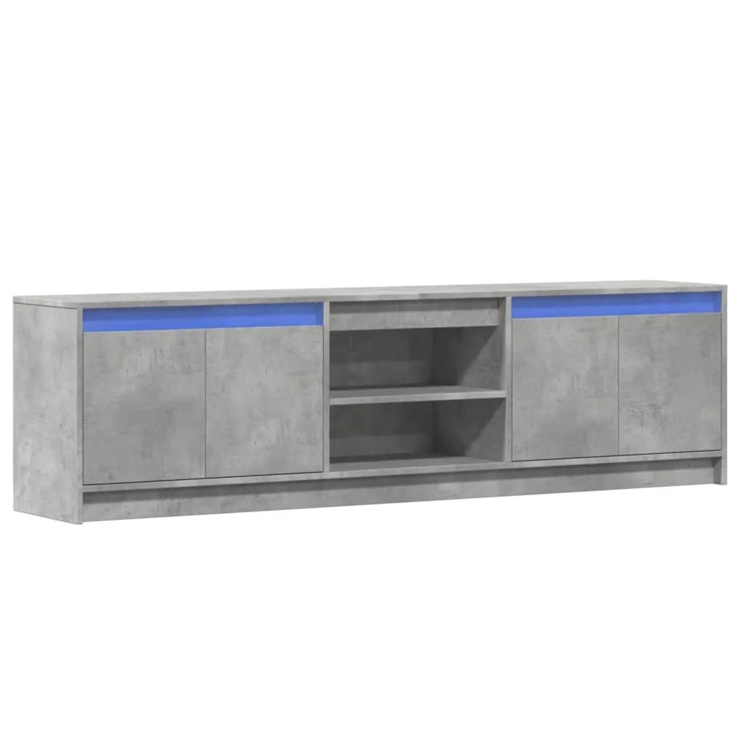vidaXL TV-Schrank mit LED-Beleuchtung Betongrau 180x34x50 cm 3307915