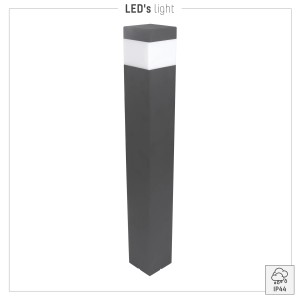 Anthrazitfarbene LED Pollerleuchte, 1-flammig, für Garten und Wege.