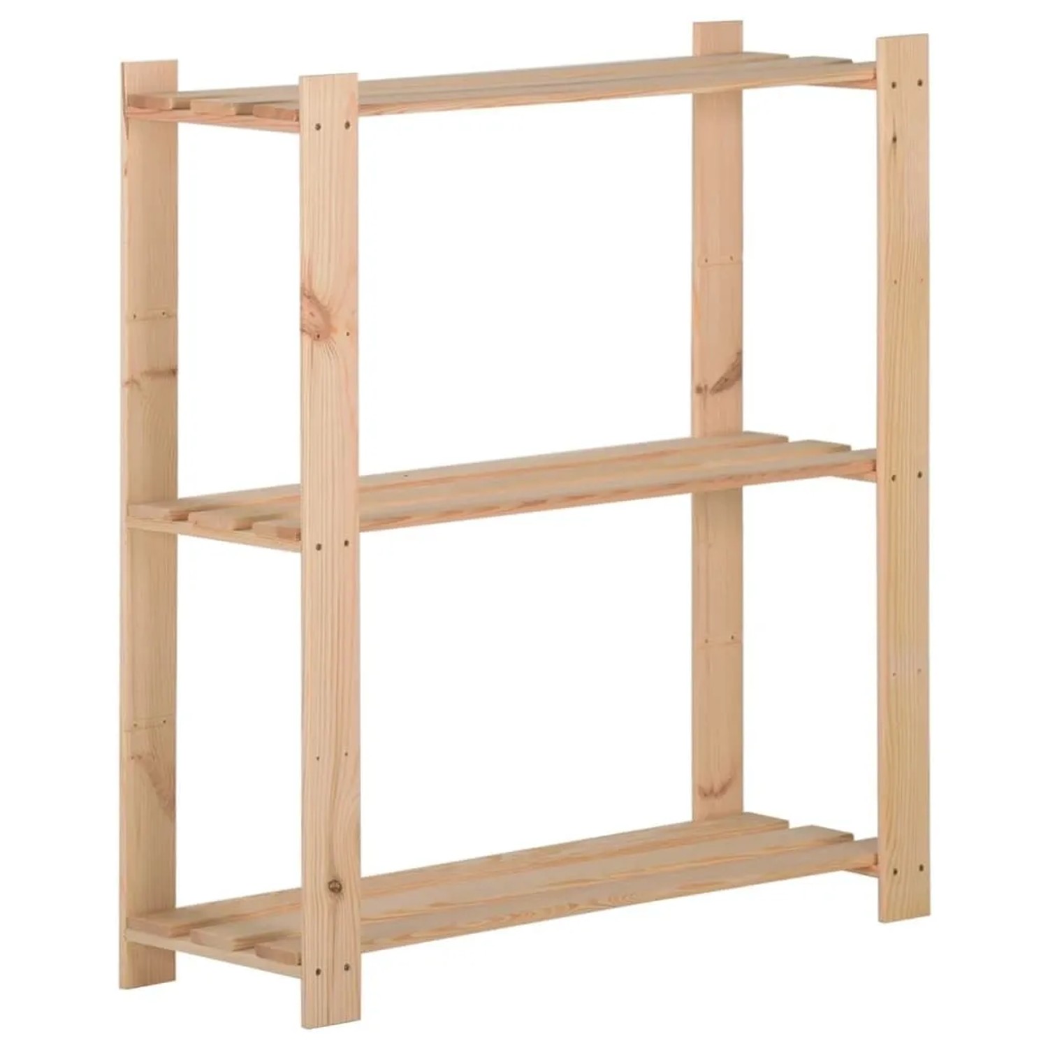 vidaXL Lagerregal mit 3 Böden 80x28,5x90 cm Massivholz Kiefer 327321