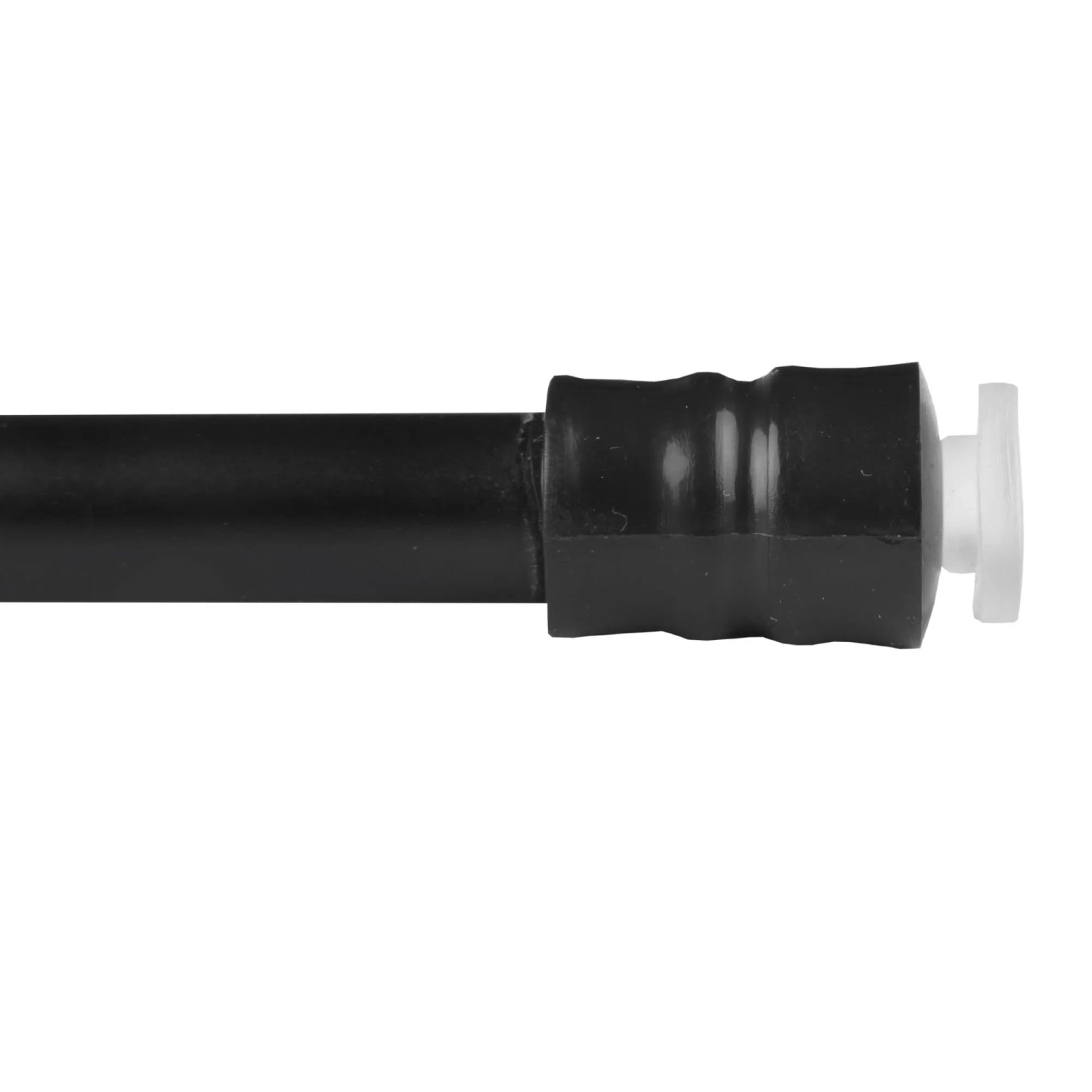 Detailaufnahme einer schwarzen Bestlivings Klemmstange (80-120cm) mit Schraubtechnik.
