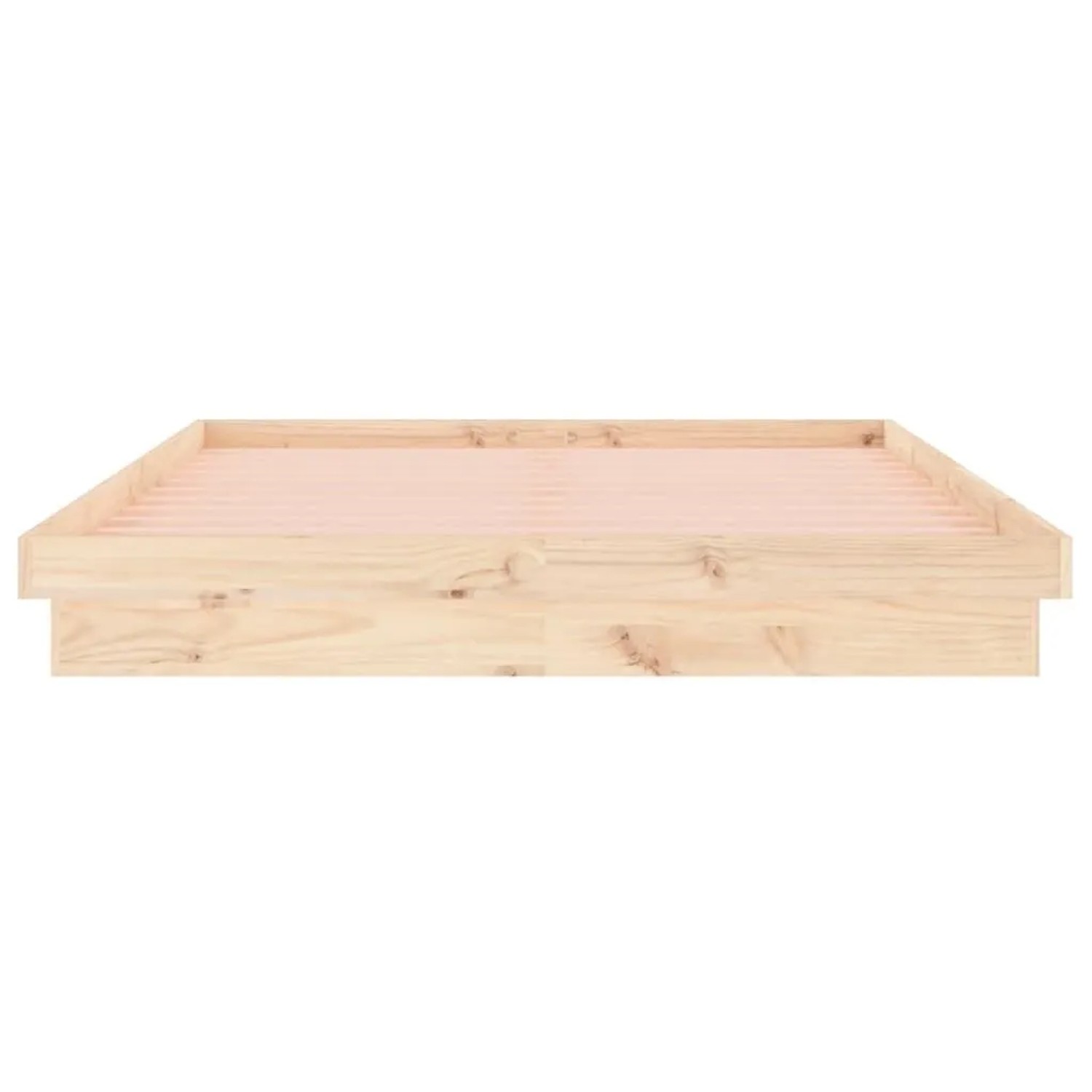 vidaXL Massivholzbett 120x200 cm aus unbehandeltem Kiefernholz mit sichtbarem Lattenrost.