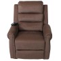 Berlinlodge Massage-Fernsehsessel HxBxT 138x86x168 cm Sitzhöhe 49 cm Liegefunktion Aufstehhilfe Heizfunktion Stoff  Chenille Braun Massagesessel_5