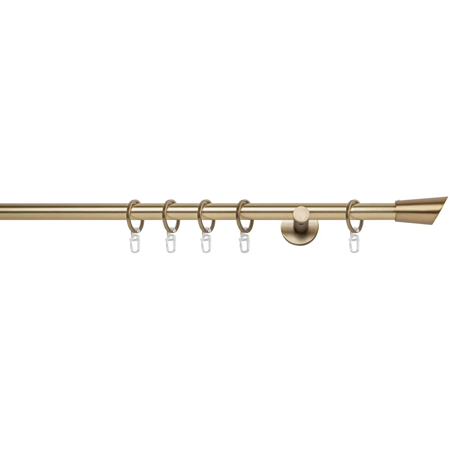 Mydeco Gardinenstange Messing, 100 cm, mit Endstück Rag, inkl. Ringe und Träger.