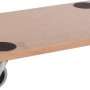 Transportbrett aus MDF mit 4 Rollen, Griffloch und Schutzpolstern. Traglast 200 kg.