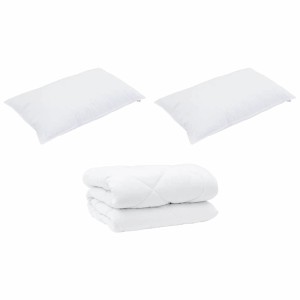 vidaXL Winterbettdecke mit Kissen 3-Tlg Weiß Mikrofaser 3377812
