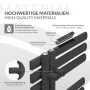 Detailaufnahme LuxeBath Badheizkörper Iron, anthrazit, mit Wandhalterung und Materialdetails.