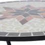 Runder, grauer Siena Garden Gartentisch Stella mit Mosaikmuster und Stahlgestell, Ø 70 cm.