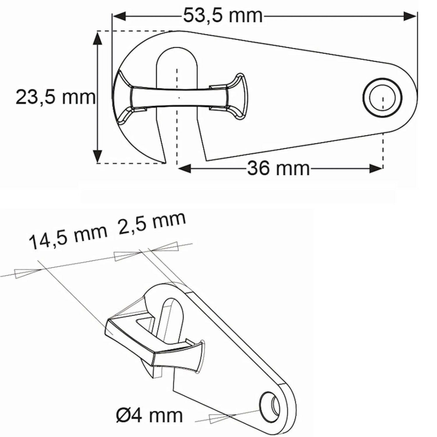 SOTECH 4 Stück Tischplattenverbinder De Luxe 53,5 x 23,5 x 17 mm_5