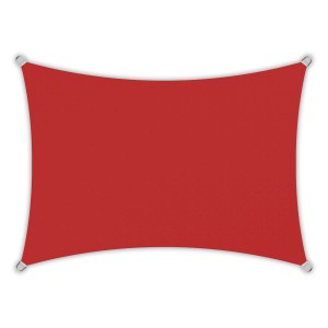 Rechteckiges, weinrotes Sonnensegel 5x3m mit UV-Schutz für Terrasse und Garten.