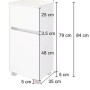Held Möbel Unterschrank Salerno, 40 cm, Wotaneiche, Maße des Bad-Hängeschranks.