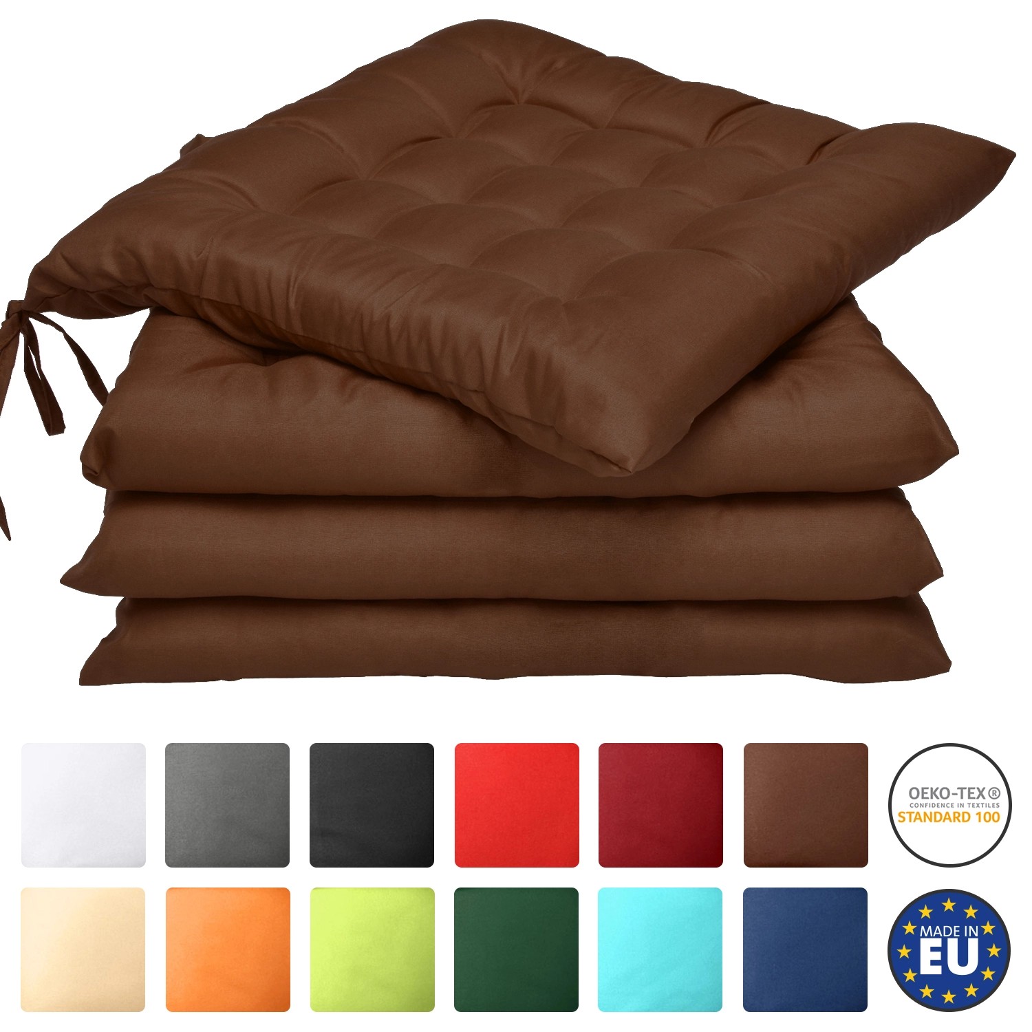 Beautissu Lea Stuhlkissen 40x40x5cm Braun 4tlg günstig online kaufen
