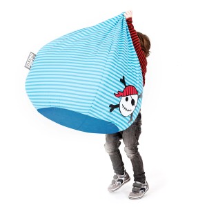Bunter Sitting Point Sitzsack Pirat, 120 l, mit Totenkopf-Motiv für Kinder.