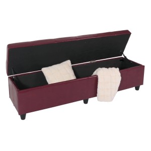 BERLINLODGE Sitzbank Mit Aufbewahrung Lars XXL 45x180x45cm Creme Leder & Kunstleder