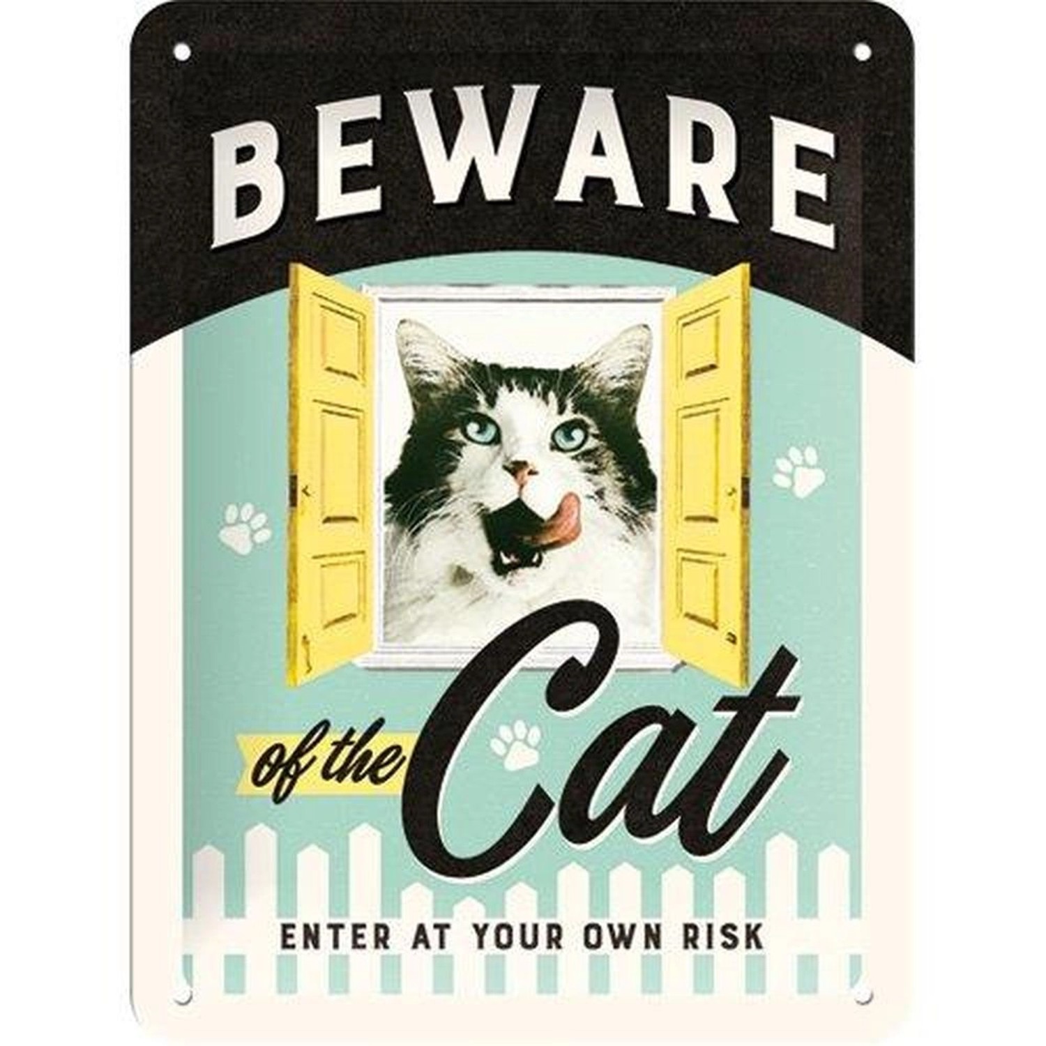 Nostalgic-Art Blechschild 15x20 cm - Animal Club - Beware Of The Cat günstig online kaufen