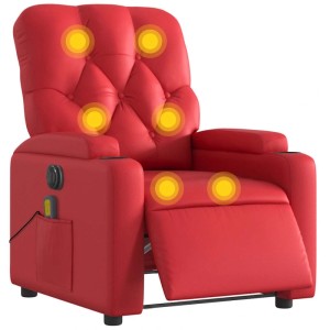 vidaXL Massagesessel Elektrisch Rot Kunstleder 3204770