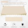 Beige Klemmmarkise 150cm mit Handkurbel für Balkon & Terrasse.