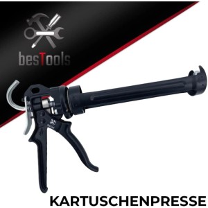 bestTools Profi Kartuschenpresse, 150-310ml, 20:1, Silikonpistole mit 5 Spitzen.